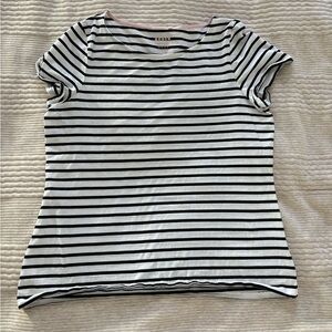 Boden Striped T-Shirt Black White Women’s Size 12